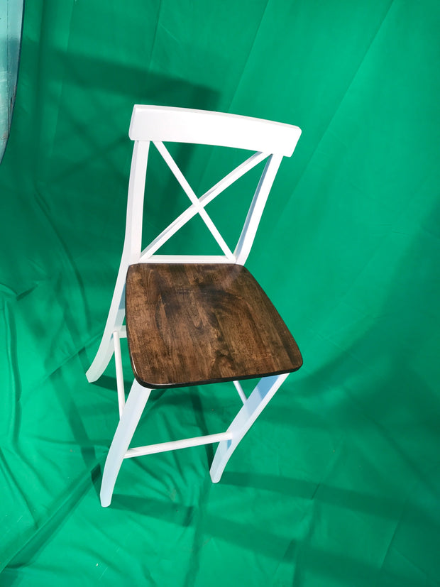 24" counter height x-back stool - ironbyironwoodworks.com