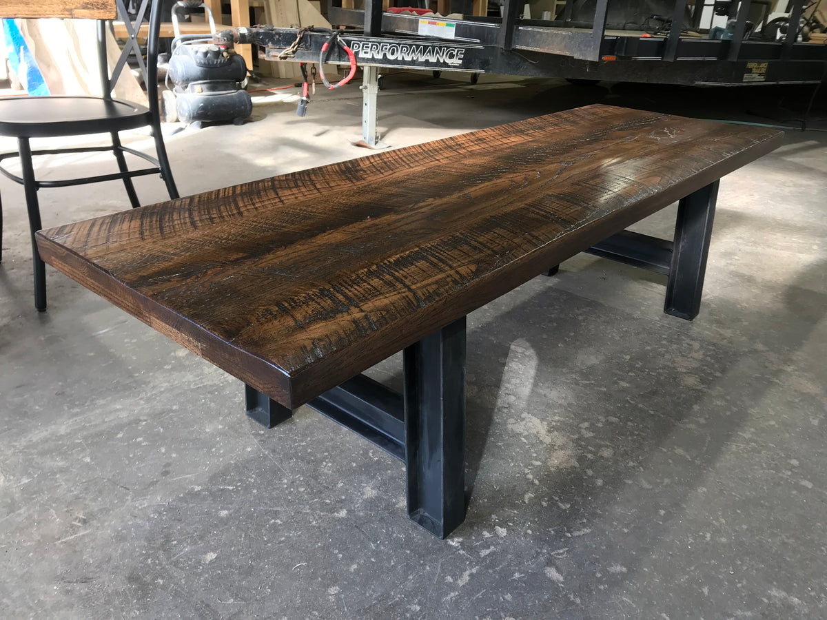 The Industrial A-Frame Bench - ironbyironwoodworks.com