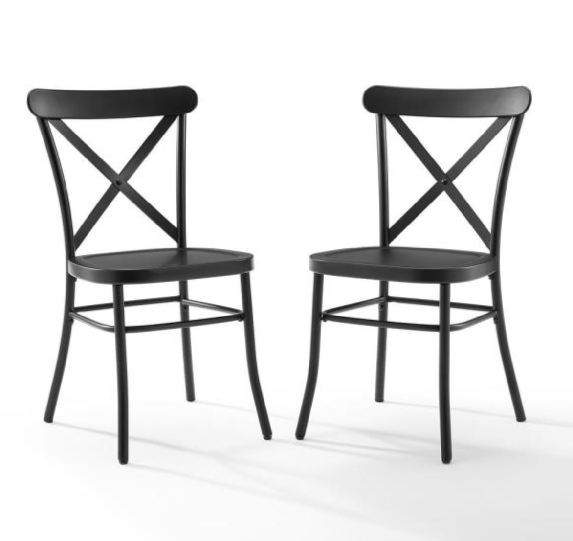 Camille Black Metal X Back Chair - ironbyironwoodworks.com